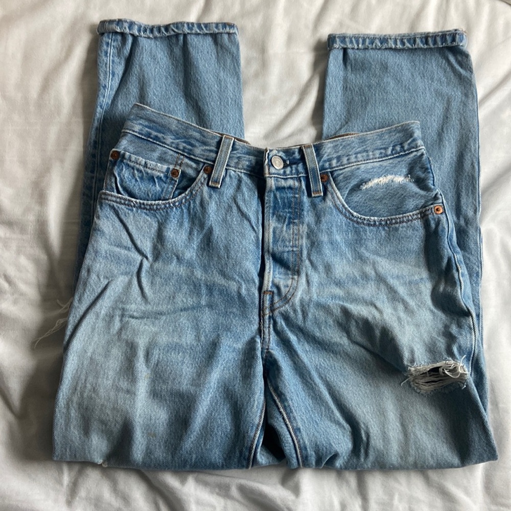 Levi’s 501 High Rise Distressed Straight Leg Jean